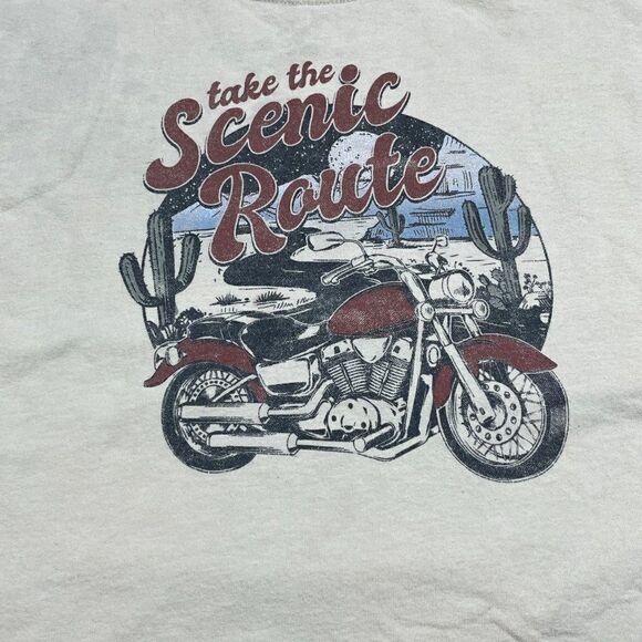 Fifth Sun MOTO Scenic Route Cropped Graphic Tee Shirt Womens Sz XL - Picture 10 of 14